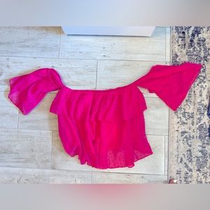 Pink lg off shoulder top